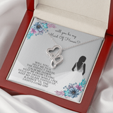 Maid of Honor Double Hearts Necklace Message Card