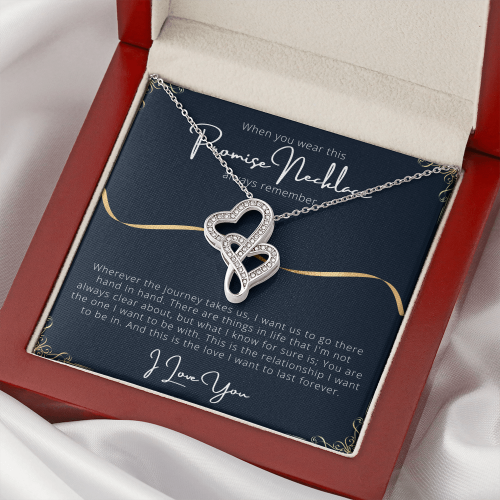 Promise Double Hearts Necklace Message Card
