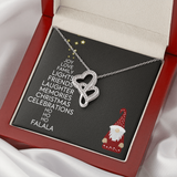 Christmas Celebrations Double Hearts Necklace Message Card
