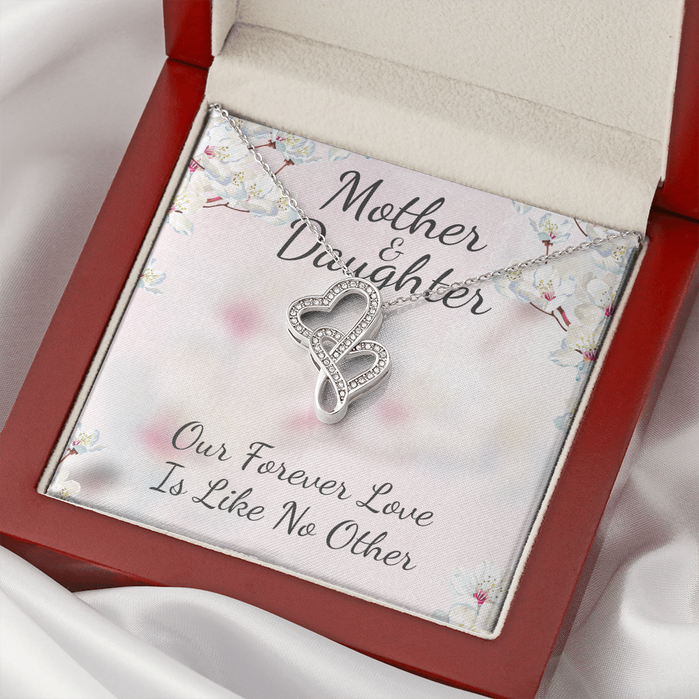 Mother & Daughter Double Hearts Necklace Message Card