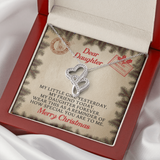 Dear Daughter Double Hearts Necklace Message Card
