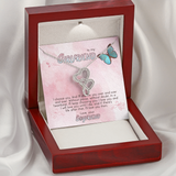 To My Girlfriend Double Hearts Necklace Message Card
