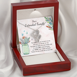 Dear Extended Family Double Hearts Necklace Message Card