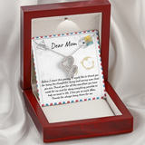 Dear Mom Double Hearts Necklace Message Card