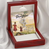To My Daughter Double Hearts Necklace Message Card