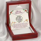 Merry Christmas Double Hearts Necklace Message Card