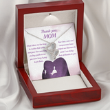 Thank You Mom Double Hearts Success Necklace Message Card