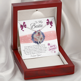 To My Bestie Double Hearts Necklace Message Card