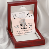 Bridesmaid Double Hearts Necklace Set Message Card