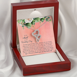 To My Aunt Double Hearts Necklace Message Card