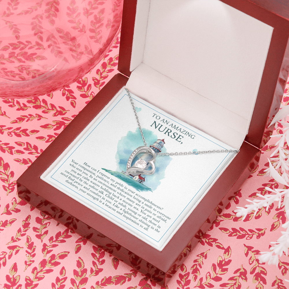To An Amazing Nurse Forever Love Necklace Message Card