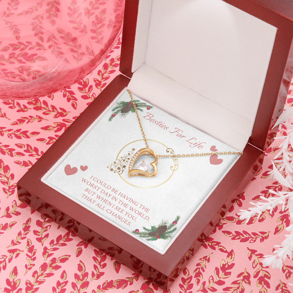 Besties Forever Love Necklace Message Card