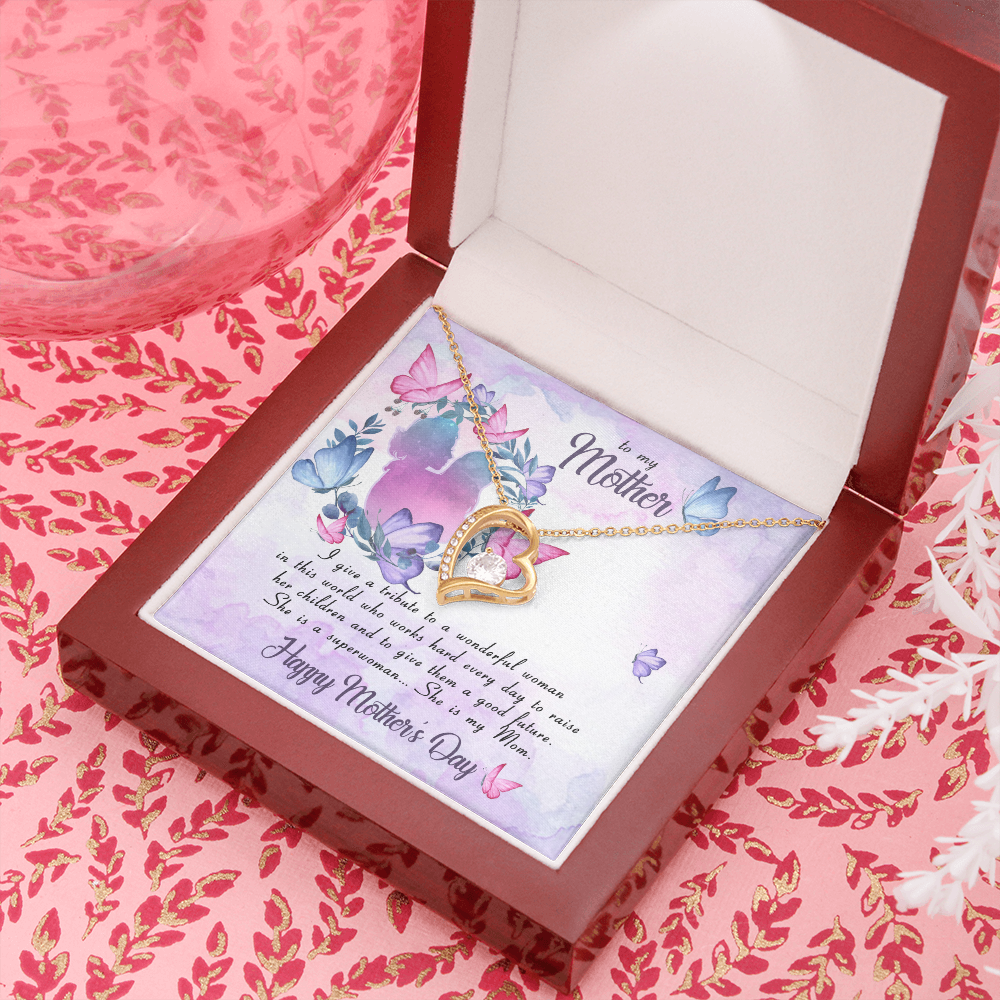 To My Mother Forever Love Necklace Message Card