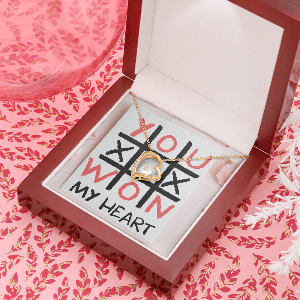 You Won My Heart Forever Love Necklace Message Card