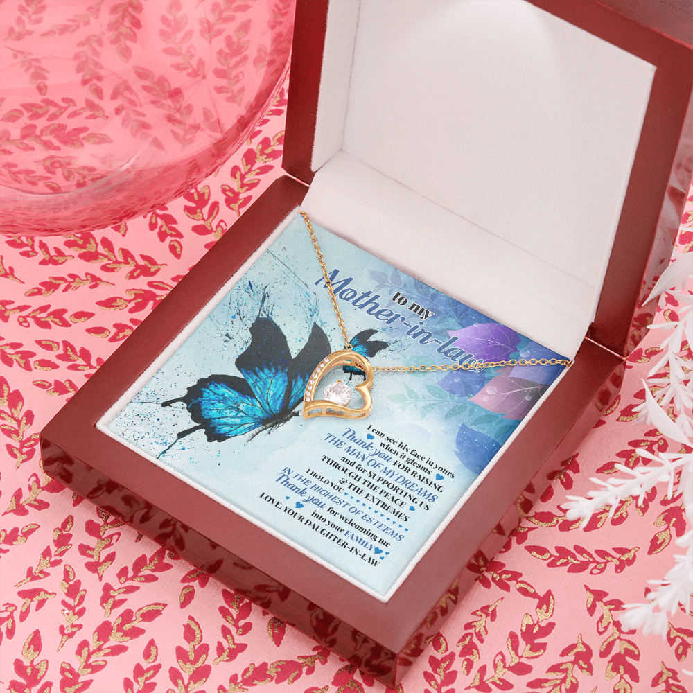 To My Mother-In-Law Forever Love Necklace Message Card
