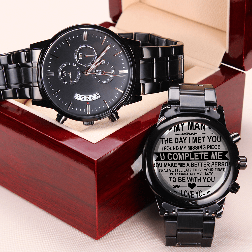 To My Man from Wife, Engraved Watch for Men