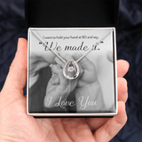 We Made It Lucky in Love Necklace Message Card