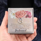 Bridesmaid Lucky in Love Necklace Message Card