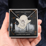 Happy Halloween Lucky in Love Necklace Message Card