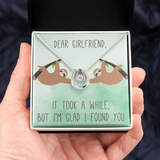 Dear Girlfriend Lucky in Love Necklace Message Card