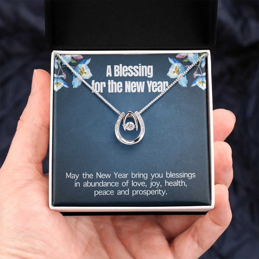A Blessing For The New Year Lucky in Love Necklace Message Card