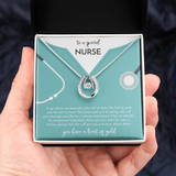 To A Special Nurse Lucky in Love Necklace Message Card
