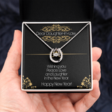Happy New Year Lucky in Love Necklace Message Card