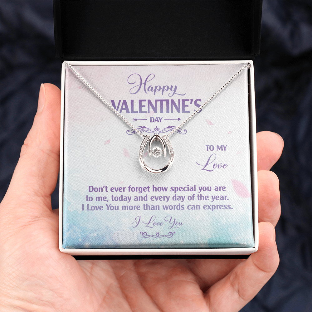 To My Love Lucky in Love Necklace Message Card