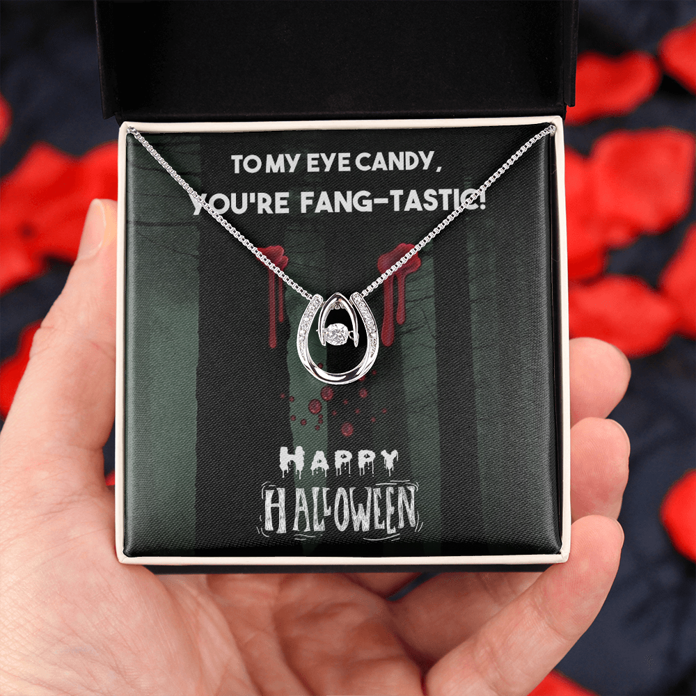 To My Eye Candy Lucky in Love Necklace Message Card