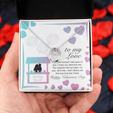 To My Love Lucky in Love Necklace Message Card