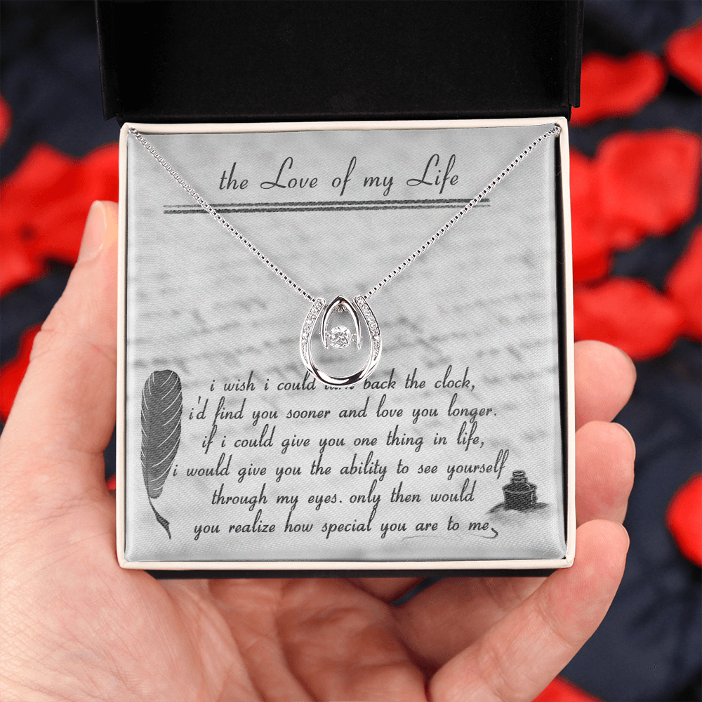 To The Love Of My Life Lucky in Love Necklace Message Card