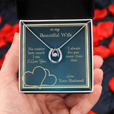 To My Beautiful Wife Lucky in Love Necklace Message Card