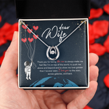 Dear Wife Lucky in Love Necklace Message Card