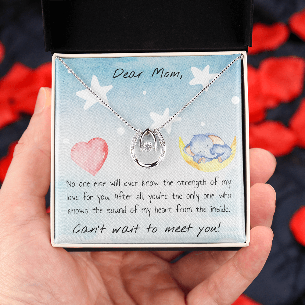 Dear Mom Interlocking Heart Necklace Message Card