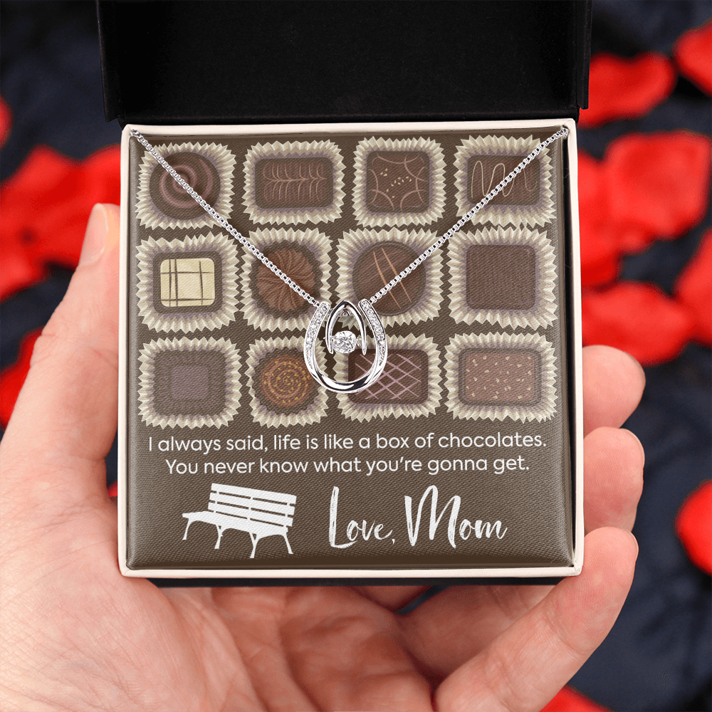 Chocolates Lucky in Love Necklace Message Card