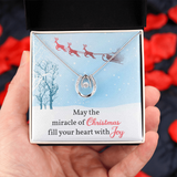 Merry Christmas Lucky in Love Necklace Message Card