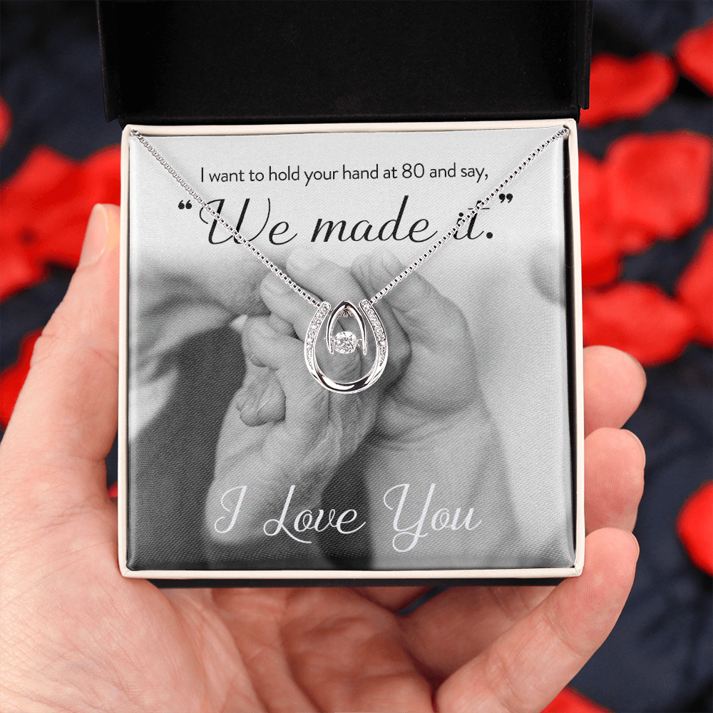 We Made It Lucky in Love Necklace Message Card