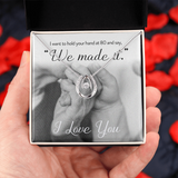 We Made It Lucky in Love Necklace Message Card