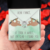 Dear Fiancé Lucky in Love Necklace Message Card