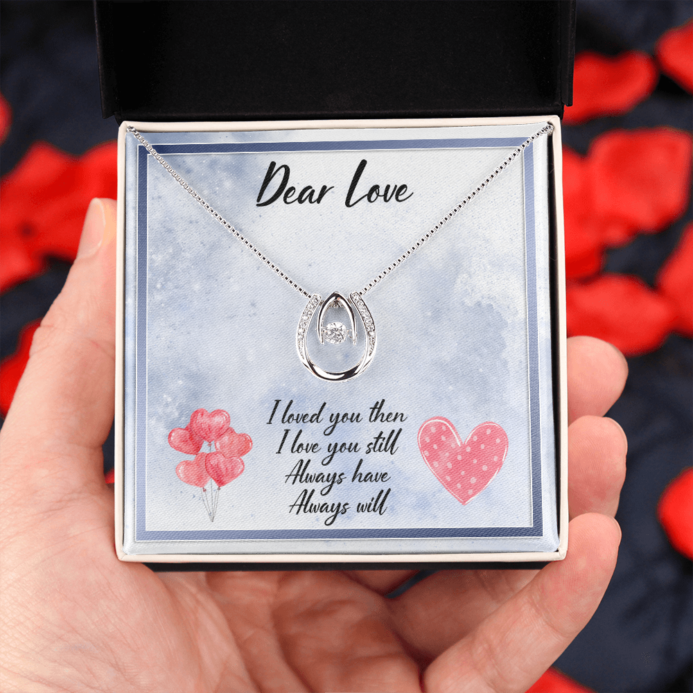 Dear Love Lucky in Love Necklace Message Card