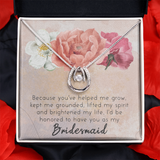 Bridesmaid Lucky in Love Necklace Message Card