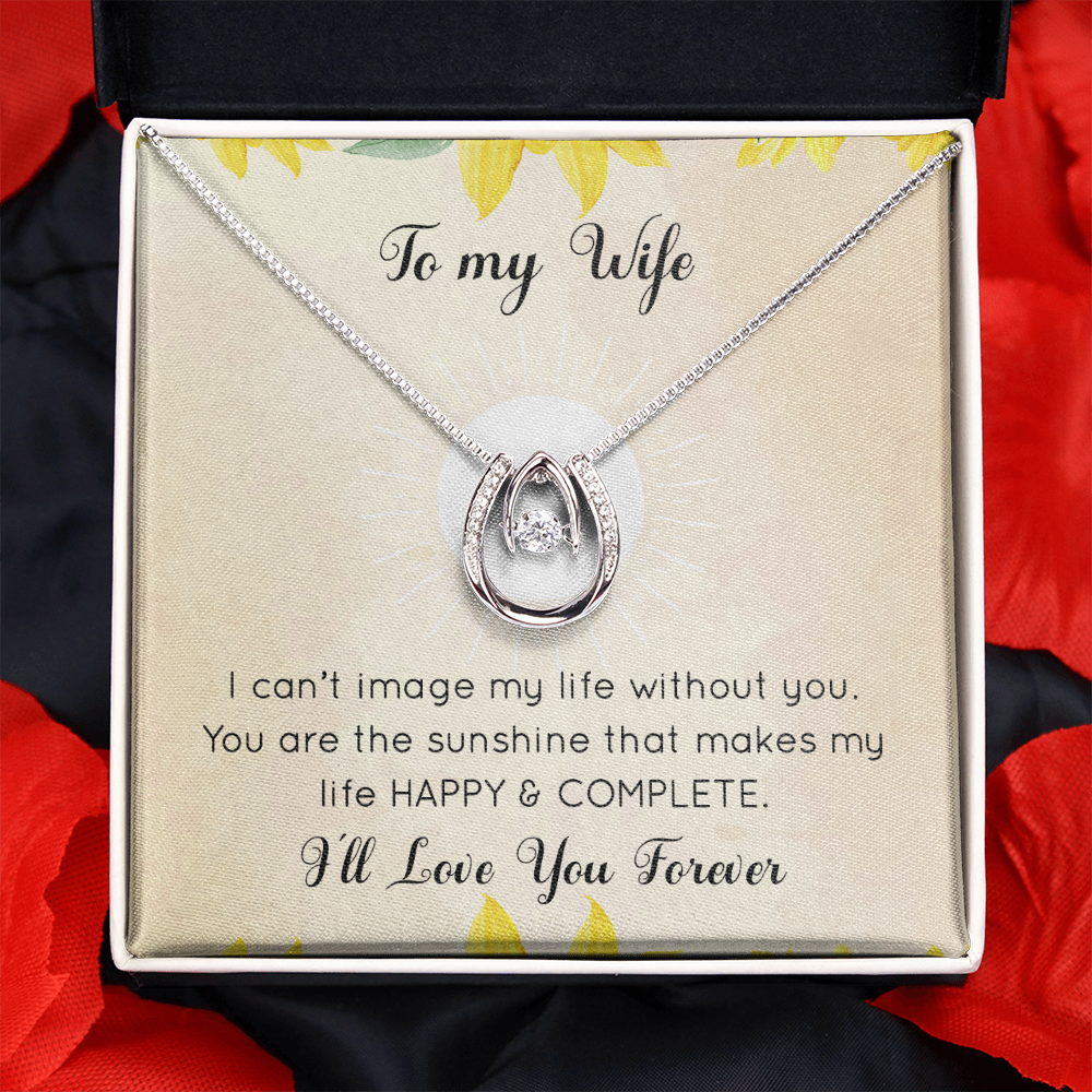 Happy New Years Lucky in Love Necklace Message Card