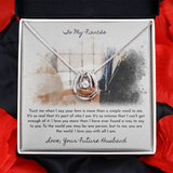 To My Fiancée Lucky in Love Necklace Set Message Card