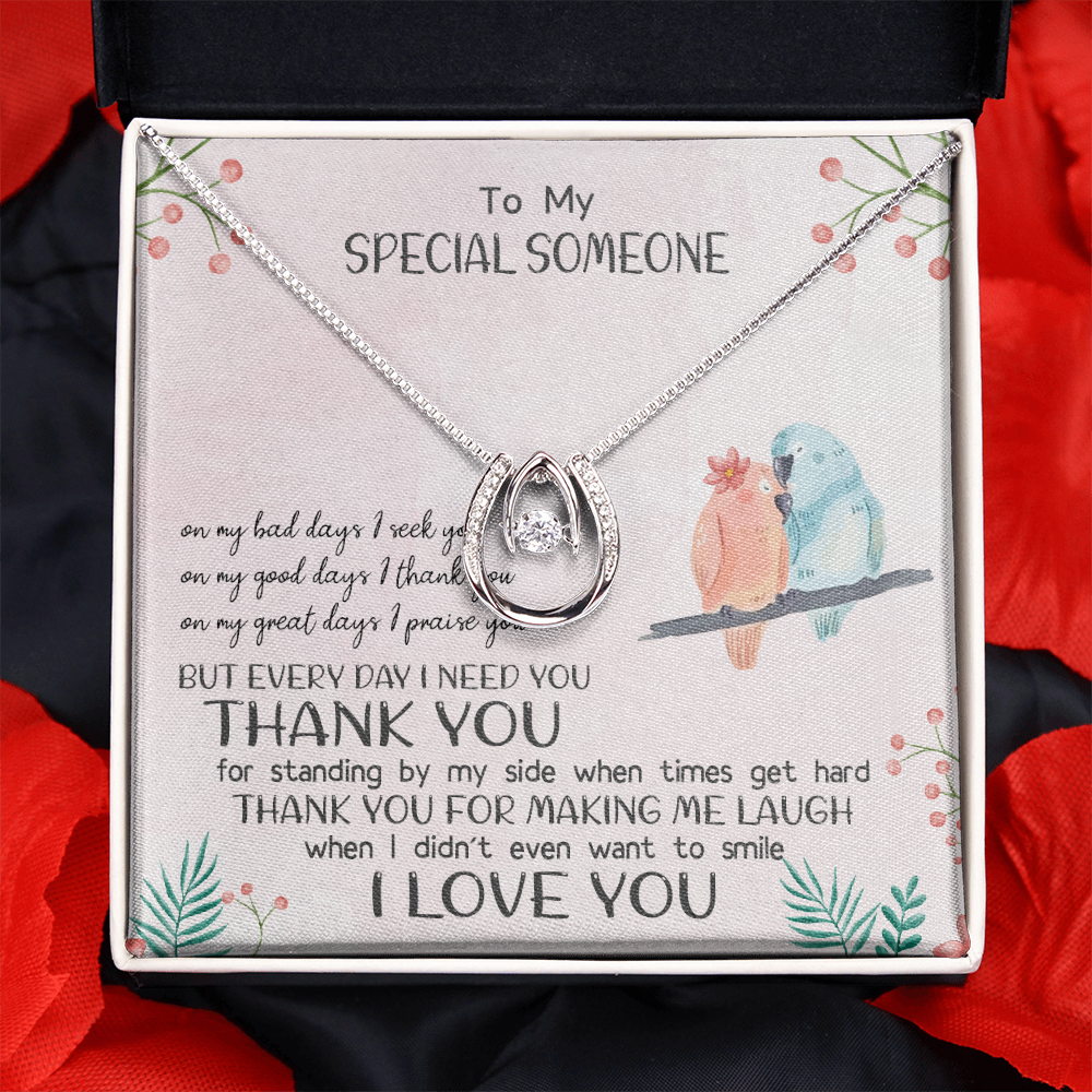 To My Special Someone Lucky in Love Necklace Message Card