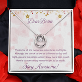 Dear Bestie Lucky in Love Necklace Message Card