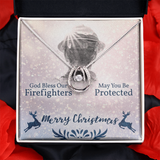 God Bless Our Firefighters Lucky in Love Necklace Message Card