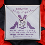 Maid of Honor Lucky in Love Necklace Message Card
