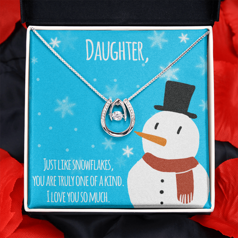 Daughter Lucky in Love Necklace Message Card