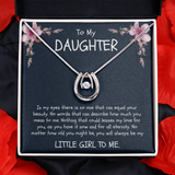 To My Daughter Lucky in Love Necklace Message Card