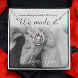 We Made It Lucky in Love Necklace Message Card